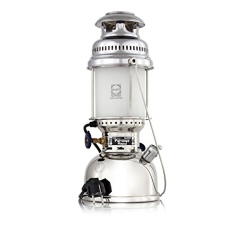 Petromax Tischleuchte HK500/829 (Elektro) (Chrom, HK500) | die wohl bekannteste Starklichtlampe der Welt | Tischbeleuchtung | für Innenräume | 60 Watt