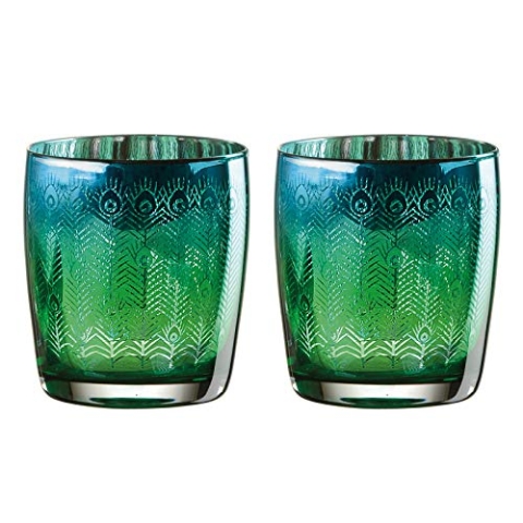 Artland Pfau Glas, mehrfarbig, 8,5 x 8,5 x 9,5 cm