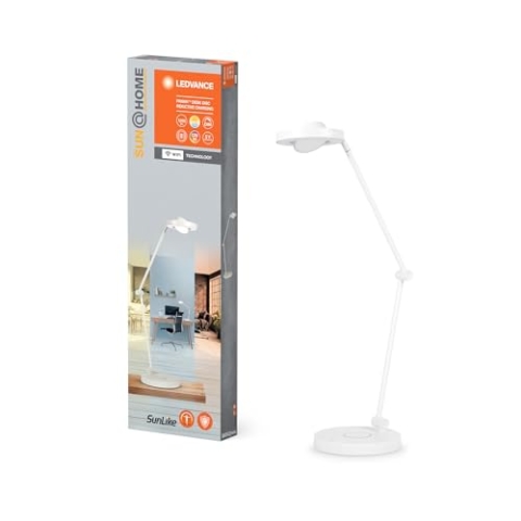 LEDVANCE SUN@HOME PANAN DESK DISC Schreibtischleuchte, schwarz, 15W, 1200lm, regulierbares Weißlicht (2200K - 5000K), stufenlos steuerbar, dimmbar, passt das Licht automatisch dem Biorhythmus an, IP20