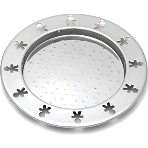 Alessi "Mini Girotondo", 2 Stück Flaschenuntersetzer, feuchtigkeitabstossend aus Edelstahl 18/10 glänzend poliert