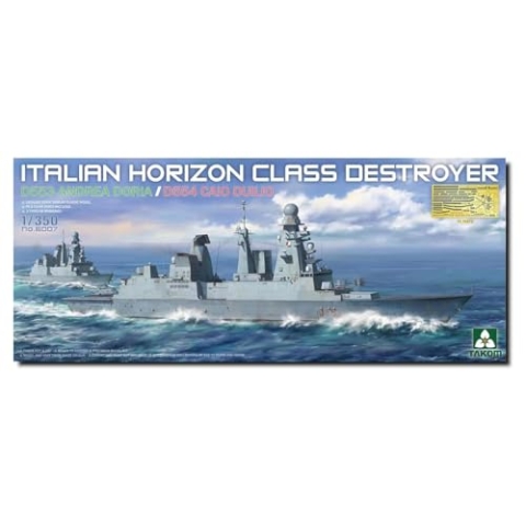 Tacom TKO6007 1/350 Italian Navy Horizon Class Destroyer D553 Andrea Doria/D554 Caio Duilio Kunststoffmodell, geformte Farbe