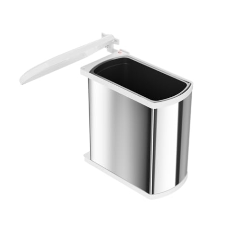 Hailo Öko Flex Küchen-Abfalleimer, Edelstahl, Weiß, One Size