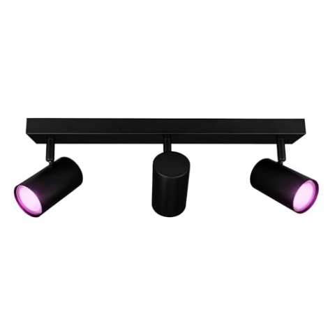 Ledvion - LED Deckenstrahler, Schwarz 3-lights, Dimmbare, 5W, RGBWW, Kippbar, GU10 Fassung, IP20, Inkl. GU10 Lampe