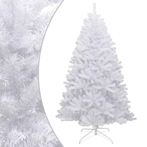 vidaXL Künstlicher Weihnachtsbaum, Christbaum mit weißem Kunstschnee verziert, Weihnachtsdekoration mit stabilem Ständer, Tannenbaum klappbarer Weihnachtsbaum