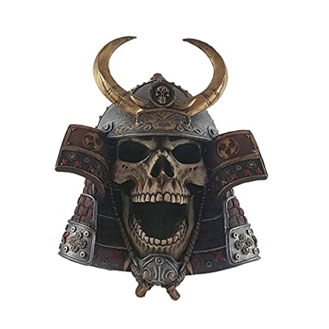 Nemesis Now Skull 26.6cm Wall Plaque Wandschild Kabuto Totenkopf, 26,6 cm, Kunstharz, elfenbeinfarben, Einheitsgröße