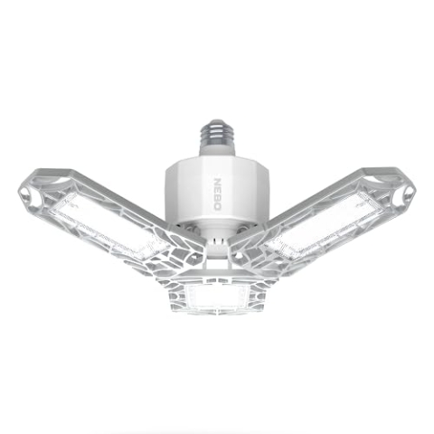 NEBO High Bright 6000 - Netzbetriebene Deckenlampe - Extrem helles Licht für Garagen, Schränke, Keller & Dachböden - Kellerlampe, Ohne Batterien, Energieeffizient, E27 - 6000 Lumen