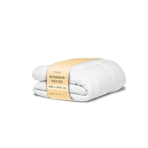 WENDRE Allergiker Bettdecke 220x240 für den Sommer - Leichte Sommerdecke - Sommerbettdecke mit Mikrofaser Oberfläche - Steppdecke 220x240 - Schlafdecke - Dünne Decke - Sommer Bettdecke