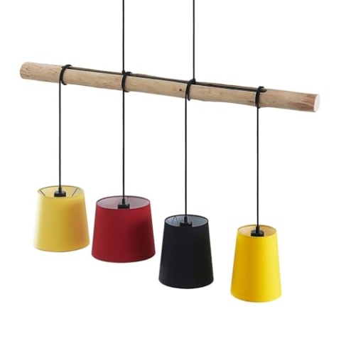 Lindby Pendelleuchte Hinai (Skandinavisch) aus Textil (4 flammig, E27) - Deckenlampe Esstischlampe Hängelampe Hängeleuchte Wohnzimmerleuchte