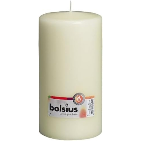 Bolsius Glatte Stumpenkerzen - Elfenbein - Set 8 Stück - Dekorative Haushaltkerzen - Länge Brenndauer 120 Stunden - Unparfümierte - Natürliches Pflanzenwachts - 20 x 10 cm