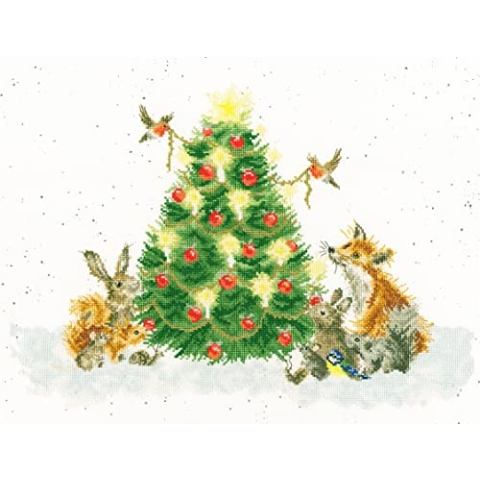 Bothy Threads Set mit Zählmuster Oh Tannenbaum, multifarbig, 38x29cm