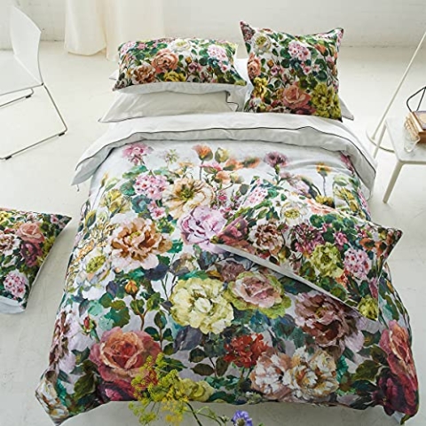 Grandiflora Bettbezug, Bedruckt, Baumwoll-Satin, 260 cm x 240 cm, Mehrfarbig