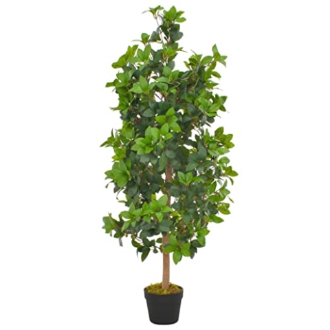 vidaXL Künstliche Pflanze Lorbeerbaum mit Topf Kunstpflanze Dekopflanze Zimmerpflanze Topfpflanze Büropflanze Grünpflanze Kunstbaum Grün 120cm