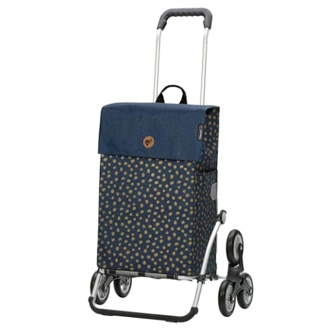 ANDERSEN Einkaufstrolley - Treppenst. Royal Sh. Fita blau 47 L Einkaufsroller, langlebig, stylisch, Aluminium, klappbar, Räder abnehmbar, Treppensteiger