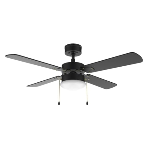 Cecotec - Deckenventilator mit Licht EnergySilence Aero 450 FullBlack, 50W DC Motor, Durchmesser 106 cm, 3 Geschwindigkeiten, 4 umkehrbaren Flügeln und Winter-Sommer-Modus