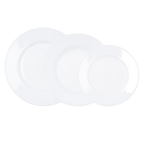 Luminarc Plumi Geschirr aus Glas, 18 Stück, 6 Personen, weiß