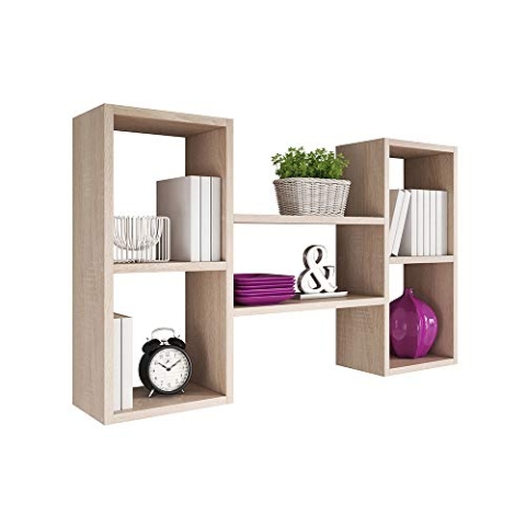 Selsey Kassi - Wandregal/Hängeregal/Bücherregal Mit 5 Fächern In Sonoma Eiche Matt 60X102Cm