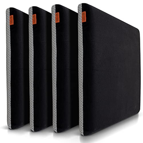 Sitzkissen Stuhl 40x40 cm im 4er Set – Sitzkissen Outdoor mit Memory Foam -Sitzkissen für Indoor & Outdoor Nutzung – Mittelhart H3 Sitzpolster Gartenstuhl Balkon Terrasse – Garten Sitzpolster Schwarz