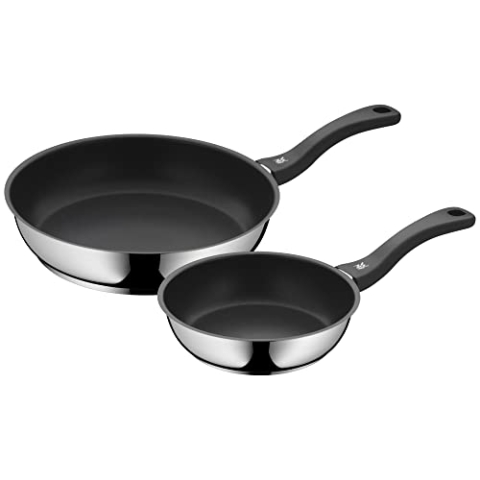 WMF Devil Pfannenset 2-teilig, Bratpfanne 28 cm + 20 cm, Pfanne Induktion, Cromargan Edelstahl beschichtet, Kunststoffgriff