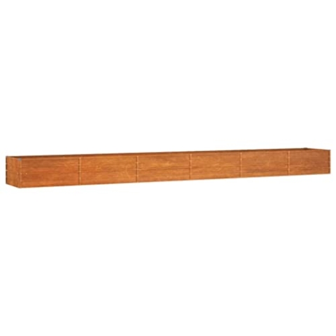 vidaXL Hochbeet, Hochbeet für Garten Balkon Terrasse, Kräuterhochbeet zum Selber Bauen, Gemüsebeet Pflanzkübel aus Metall, Grau Cortenstahl