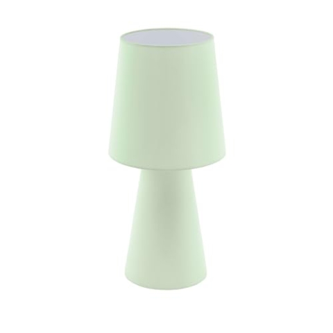 EGLO Tischlampe Carpara, Nachttisch, Textil in Pastell hellgrün E27 Fassung