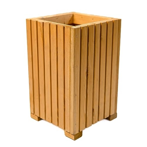 BOGATECO Blumenkasten aus Holz | Pflanzkasten | Blumentopf 40 x 25 x 25cm | Kräutertopf für zu Hause Garten Balkon Terrasse | Topf mit Kunststoffeinsatz | Imprägniert | Hellbraun