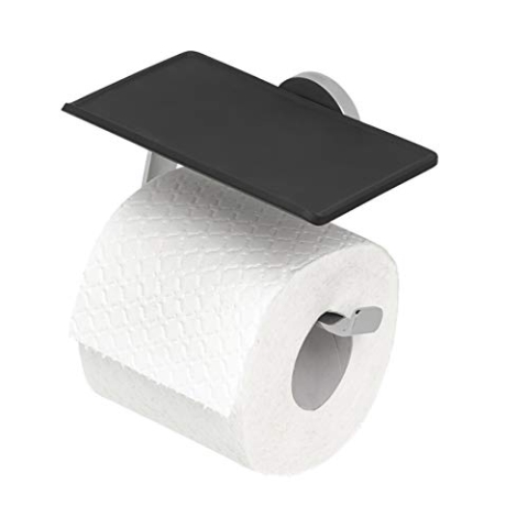 Tiger Noon Toilettenpapierhalter mit praktischer Ablage, Edelstahl verchromt, BxHxT: 15 x 8,5 x 9,5 cm