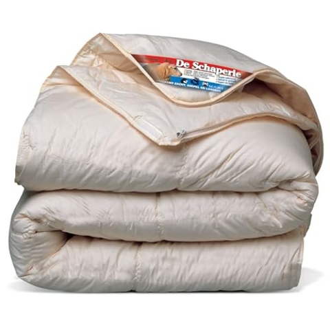 De Schaperie | Luxuriöse 4-Jahreszeiten-Bettdecke aus 100% IWS-Schurwolle mit Reißverschluss | Ganzjahresbettdecke | 200x220 cm