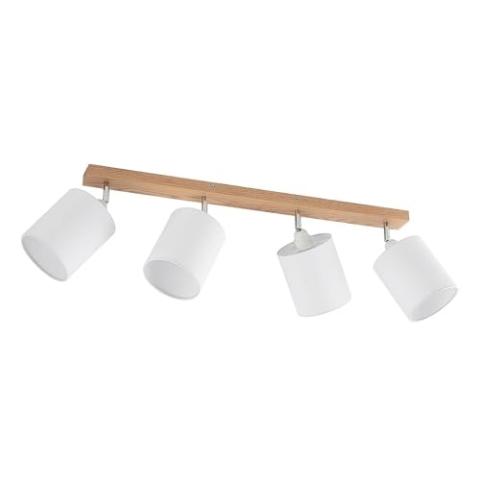 Lindby Strahler Imarin (Skandinavisch) aus Holz (4 flammig, E27) - Deckenlampe Deckenleuchte Lampe Spot Wohnzimmerleuchte
