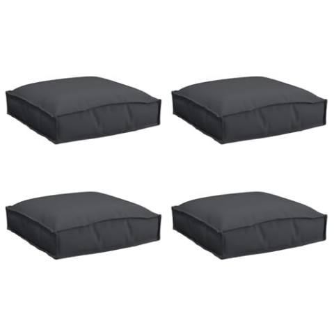 vidaXL Schwarze Pallet-Kissen 4 Stück 40X40X8 cm Wasserabweisender Oxford-Stoff für Innengebrauch Sitzkomfort Stühle Sofa Wohnzimmer Minimalistisch