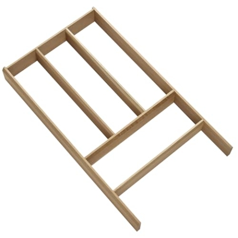 Orga-Box Individual Besteckeinsatz Massivholz Eiche lackiert (473 x 273 x 50 mm) Schubladenzubehör für Schubkästen mit einer Innentiefe von 473 mm