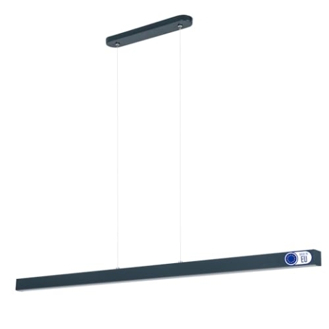alfalux Lampe LED Hängelampe aus Metall Wohnzimmer Esszimmerlampe Hängeleuchte Pendelleuchte Esstischlampe Hängeleuchten & Pendelleuchten Höhenverstellbar Warmweißes Licht 116 cm WI116LED-3K-ANTHRAZIT