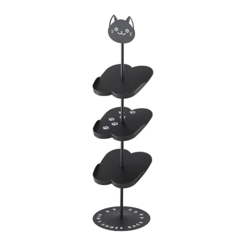 Yamazaki 7964 Schuhregal für Kinder, schwarz, Stahl/Polypropylen, minimalistisch, 18 x 18 x 64.5 cm