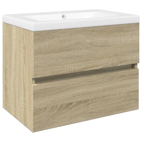 vidaXL 2-TLG. Badmöbel-Set Keramik und Holzwerkstoff, Badmöbelset, Badezimmerschrank, Badezimmerunterschrank, Badmöbel, Badezimmer Unterschrank