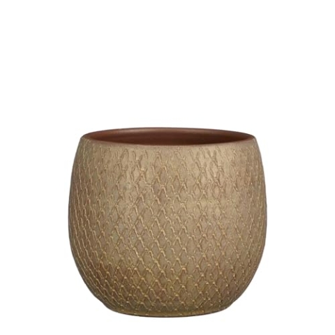 MICA Decorations Blumentopf Madeira - 23x23x23 cm - Terrakotta - Taupe