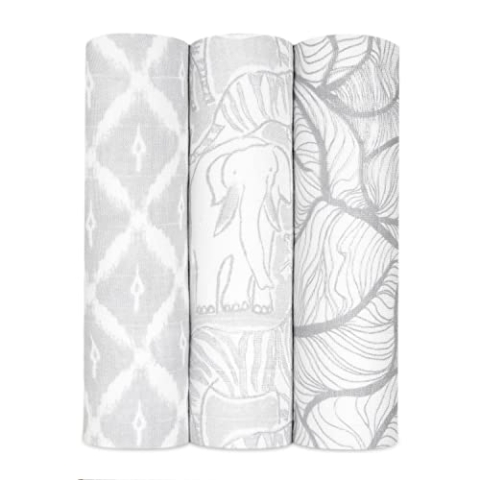 Aden + Anais Swaddle Decke - Pack von 3, Culture Club | Silky Soft 120x120cm | Großer 100% atmungsaktives Bambus Musselin Cotton Swaddle Wrap Set für Mädchen & Jungen | Neugeborene und Kinderschlaf