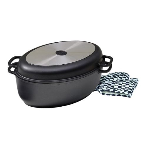 Krüger 23040 Multi-Bräter Aluguss mit Grilldeckel, 38 cm