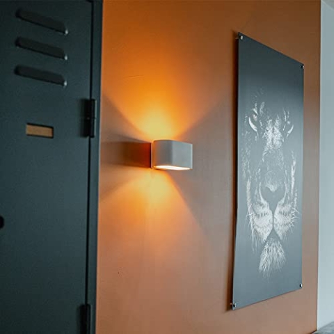 Qazqa - Moderne Wandleuchte weiß flach - Gipsy Arles I Wohnzimmer I Schlafzimmer I Up I Down - Oval - LED geeignet G9