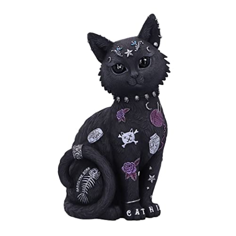 Nemesis Now Bad to The Bone Katzenfigur, Schwarz, 22 cm