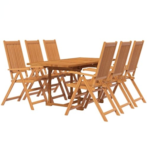 vidaXL Gartenmöbel Set 7-TLG. Gartengarnitur Sitzgruppe Gartenset Sitzgarnitur Gartentisch Esstisch Tisch Stühle Massivholz Akazie