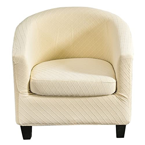 CHNSHOME Sesselbezüge 2 Stück Stretch Sesselhusse Sesselbezug Clubstuhlbezüge 1 Sitzer Tullsta Barstuhlbezug cocktailsessel Sesselbezug Beige