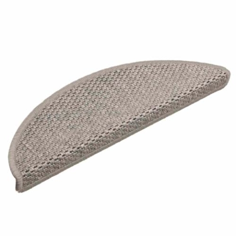 vidaXL Treppenmatten 15 STK., Stufenmatten Selbstklebend, Treppenteppich in Sisal-Optik, Treppenstufenmatte Treppenschutz, 56x17x3cm Taupe