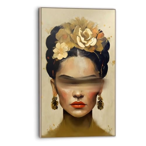 REINDERS Gerahmtes Bild, Frida Paint Stripe, Wohnzimmer, Poster, Wanddeko, Room Decor, MDF, Gold, 118x70cm