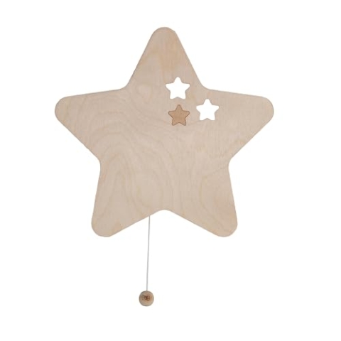 Baby's Only - Baby Wandlampe - Stern - Wandleuchte für Babyzimmer - Nachtlampe mit batterie für Kinderzimmer - FSC-Gütezeichen Holzlampe - 25000 Brennstunden - Wandlampe bemalbar