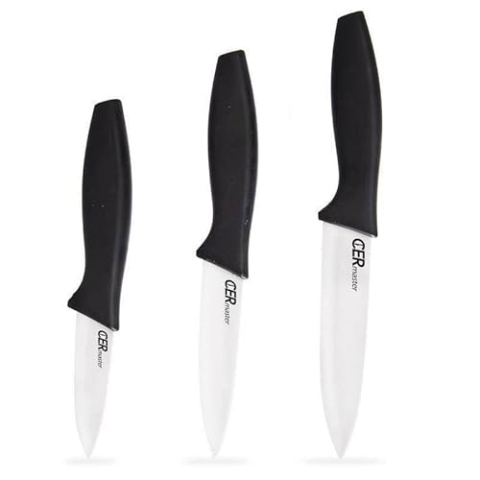orion group Universal-Küchenmesser Küchenmesserset Keramikmesser Küchenmesser aus Keramik CERMASTER 3 Stk.