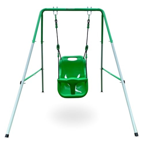 HyperMotion Babyschaukel Swing HYP5 Indoor & Outdoor - Stabile Konstruktion mit Sicherheitsgurt & verstellbaren Seilen • Für Kinder von 6 Monaten bis 25 kg • Grün