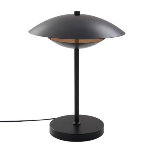 Lindby LED Tischlampe schwarz gold, Nachttischlampe Metall, LED Tischleuchte 11,4W LED, Schlafzimmerlampe, Nachttischleuchte, Schreibtischlampe