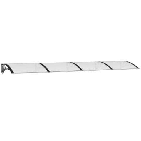 vidaXL Türvordach, Vordach für Haustür 350x80cm, Haustür Überdachung Haustürvordach, Pultvordach Haustürdach Pultbogenvordach, Schwarz Transparent Polycarbonat
