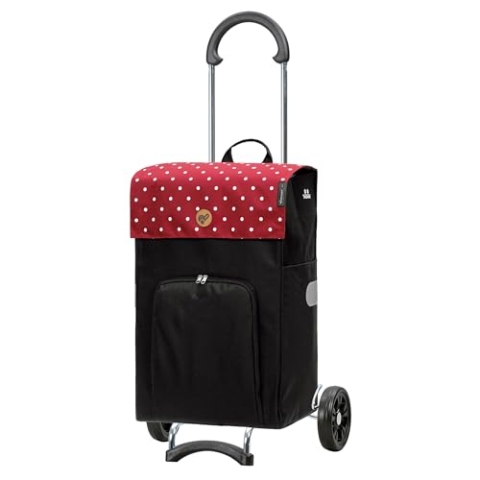 Andersen Einkaufstrolley - klappbar - 49 Liter - mit Kühlfach - belastbar 40 kg - Stahlgestell - Trolley - Rad Ø 15 cm - Scala Shopper Malit rot