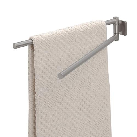 Tiger Dock Handtuchhalter mit zwei schwenkbaren Armen, Edelstahl gebürstet, B x H x T: 4,9 x 7,8 x 45,3 cm