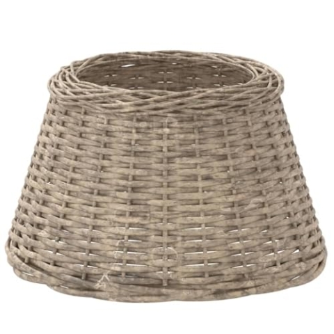 vidaXL Lampenschirm, Deckenlampenschirm für Wohnzimmer Schlafzimmer Esszimmer, Hängelampenschirm mit 1 lackierter Eisenfassung, Deckenlampe Schirm Tischlampe Schirm, Braun Korbweide